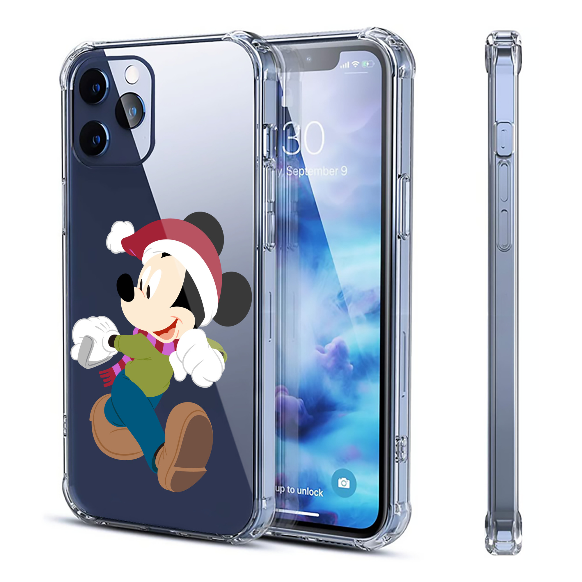 （画像用） ミッキーマウス Mickey Mouse 【iPhone 12シリーズ対応】透明スマホケース（クリアソフトケース）